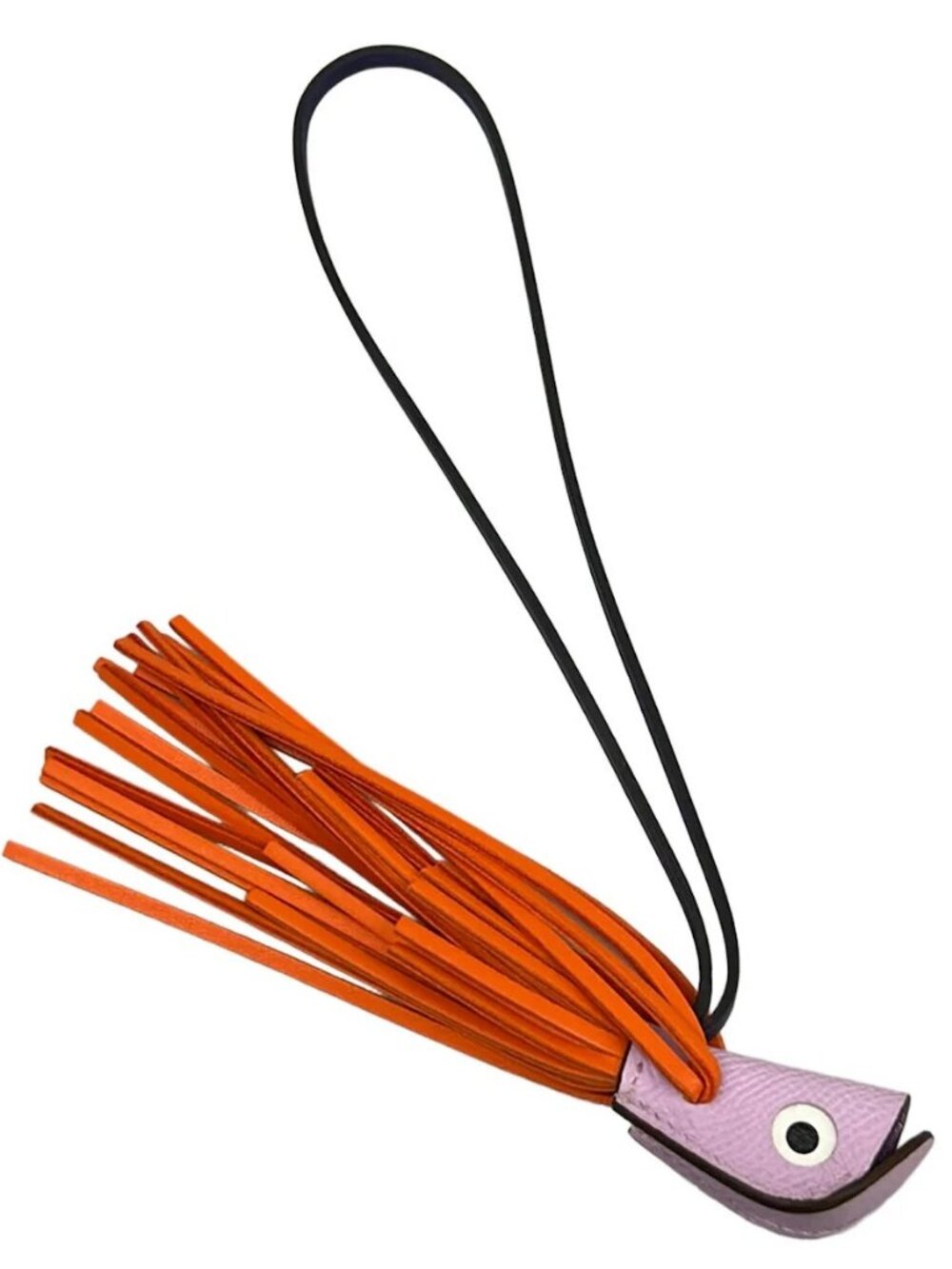 HERMES Poisson Charm Guimauve Feu Purple Agneau Milo Veau Epsom Veau Swift G - Picture 2 of 7